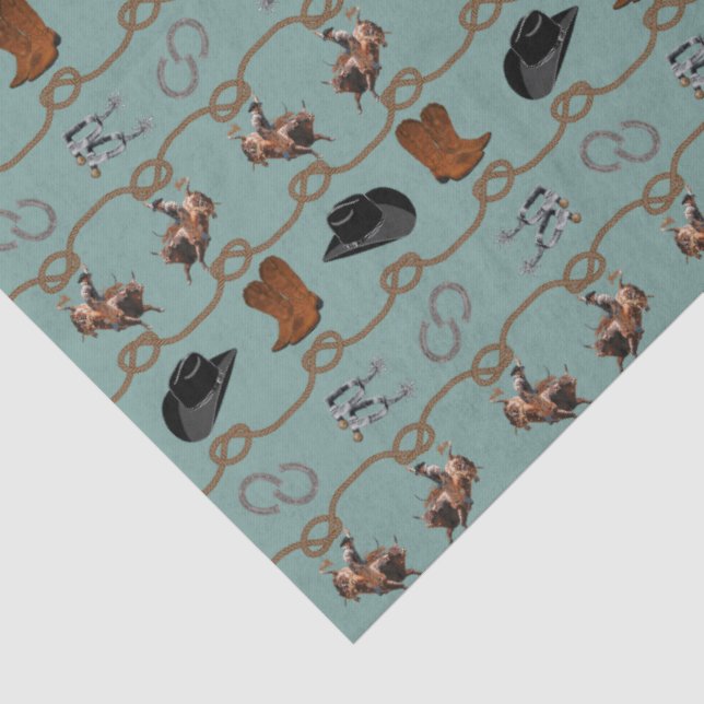 Papel De Seda Arreios de Rodeio Cowboy  (Detalhes)