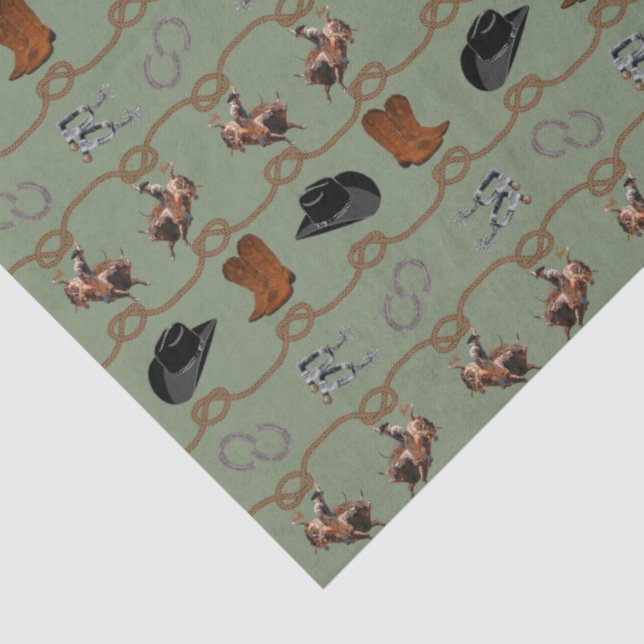 Papel De Seda Arreios de Rodeio Cowboy  (Detalhes)