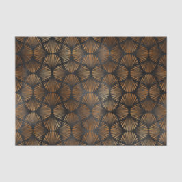 Papel De Seda Art Deco Black Copper Fan Shell Graphic