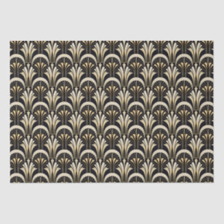Papel De Seda Art Deco Black e Dourado simétrico