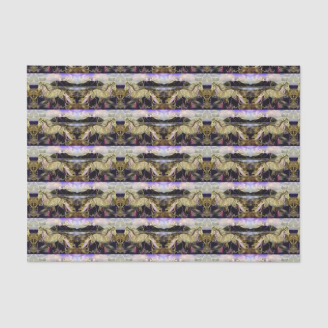 Papel De Seda Art Deco Cavalo Islandês (Frente )