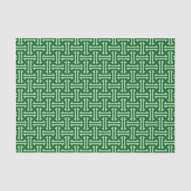 Papel De Seda Art Deco Chinês Fret, Jade Green (Frente )