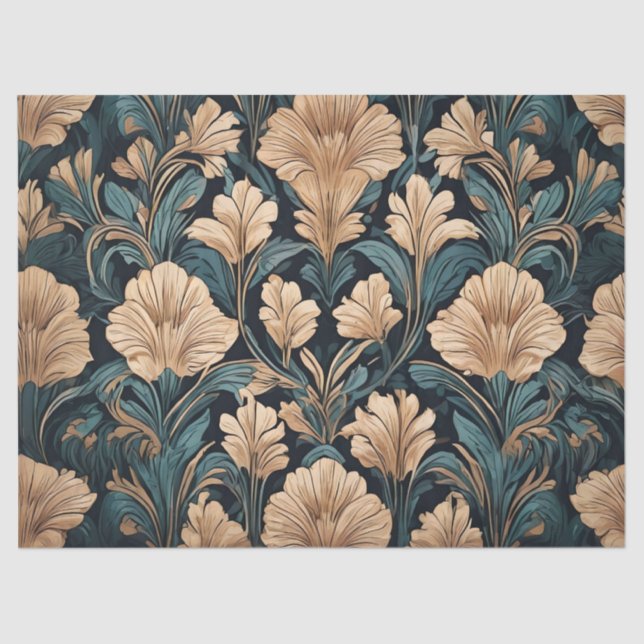 Papel De Seda Art Deco Floral Design (Frente )