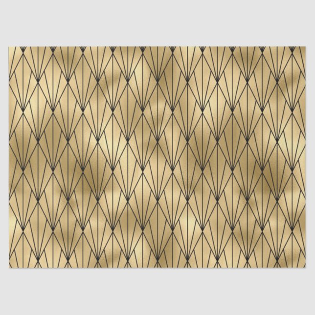 Papel De Seda Art deco gold triplo (Frente )