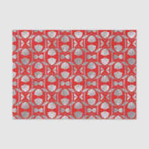 Art Deco Red Silver Fan 