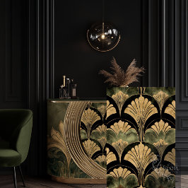 Papel De Seda Art Deco Repetir Ouro padrão gravado