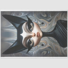 Papel De Seda Art Deco Sphinx Dissociação de Gatos Sofisticada