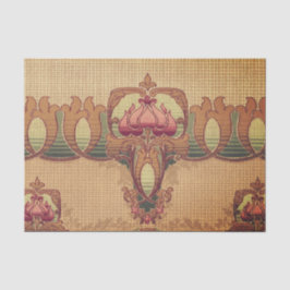 Papel De Seda Art nouveau abstract flower burgundy red green