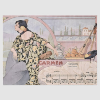 Papel De Seda Art Nouveau Carmen Habanera Print – Vintage Opera 