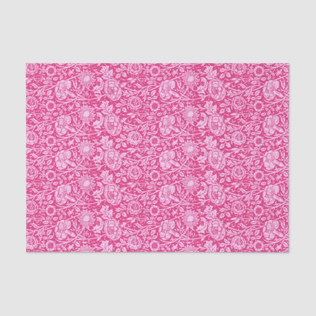 Papel De Seda Art Nouveau Carnação Damask, Fuchsia Pink (Frente )