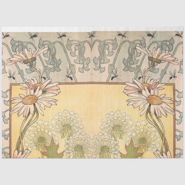 Papel De Seda art nouveau daisy e dandelion 2 (Frente )