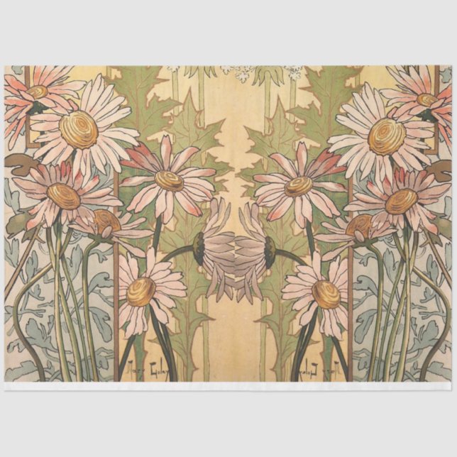 Papel De Seda art nouveau daisy e dandelion 3 (Frente )