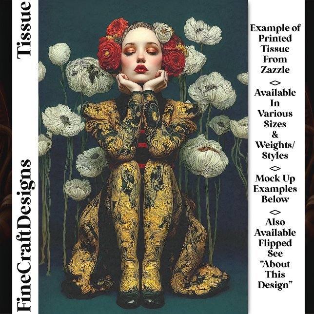 Papel De Seda Art Nouveau Estilo feminino Retrato Retrato DQ3R (Criador carregado)