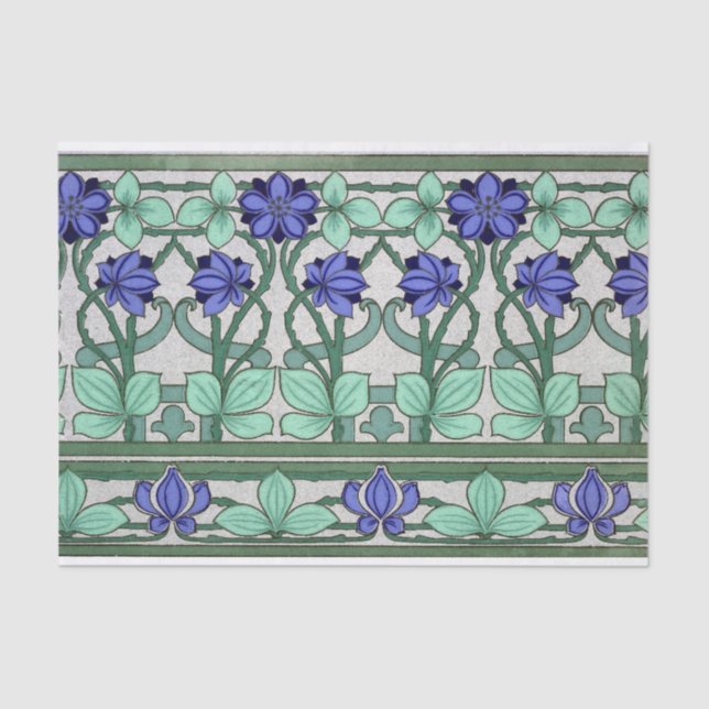 Papel De Seda Art Nouveau Estilos Flores e Folhagem (Frente )