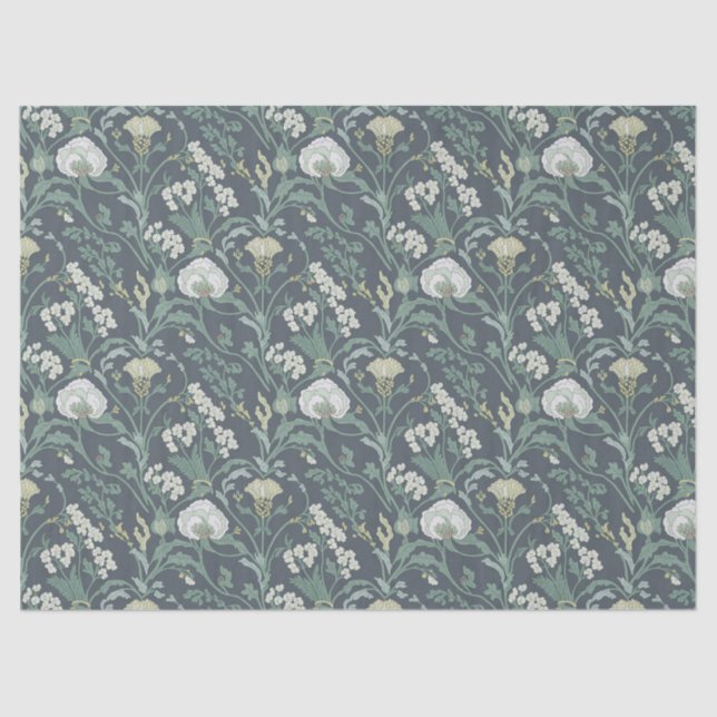 Papel De Seda Art Nouveau Floral Cream Green (Frente )