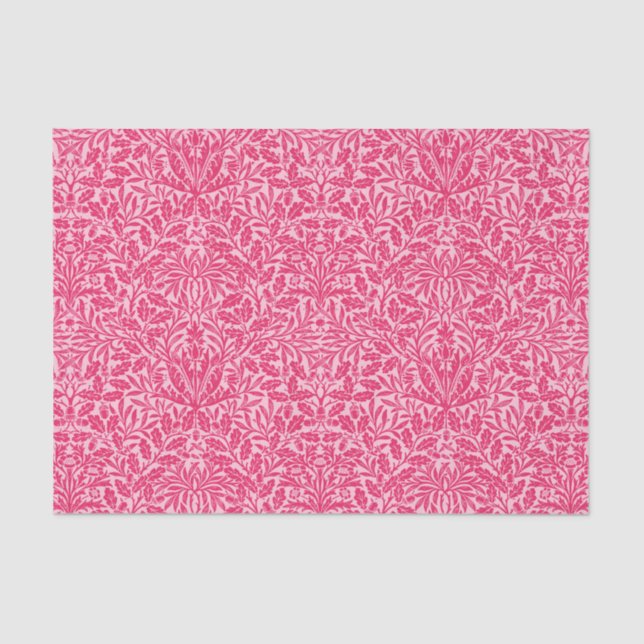 Papel De Seda Art Nouveau Floral Damask, Deep Fuchsia Pink (Frente )