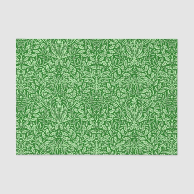 Papel De Seda Art Nouveau Floral Damask, Emerald Green (Frente )