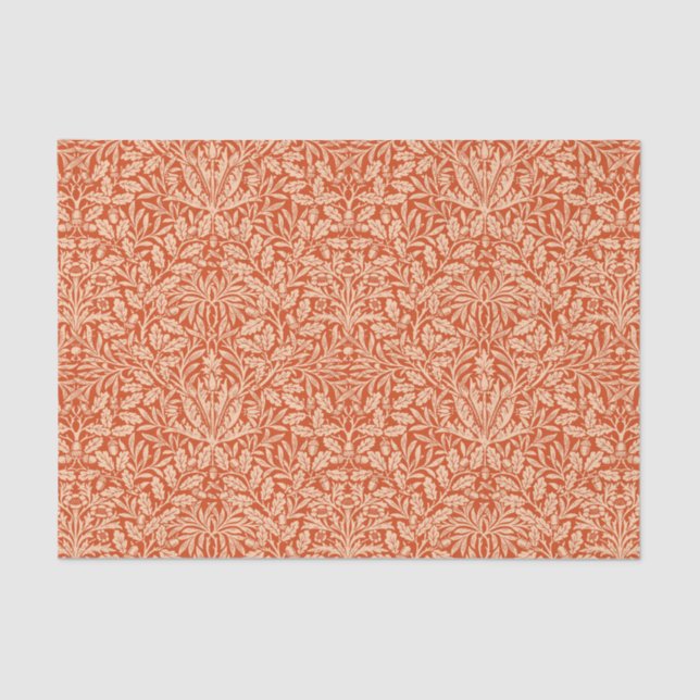 Papel De Seda Art Nouveau Floral Damask, Mandarin Orange (Frente )