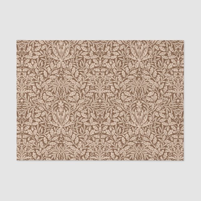 Papel De Seda Art Nouveau Floral Damask, Taupe e Beige (Frente )