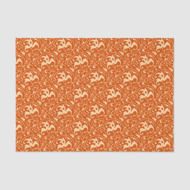 Papel De Seda Art Nouveau Ikat - Mandarin Orange (Frente )