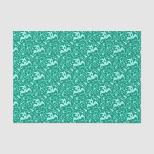 Papel De Seda Art Nouveau Ikat - Turquesa e Aqua