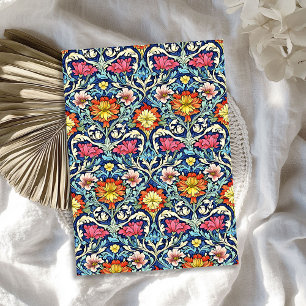 Papel De Seda Art nouveau Morris flores vibrantes coloridas