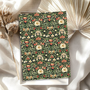 Papel De Seda Art nouveau Morris pastel cor de pêssego verde