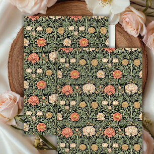 Papel De Seda Art nouveau Morris pastel cor de pêssego verde
