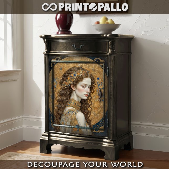 Papel De Seda Art Nouveau Mulher com flores - homenagem Klimt (Criador carregado)