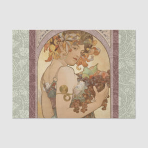 Papel De Seda Art Nouveau Mulher Mucha Linda
