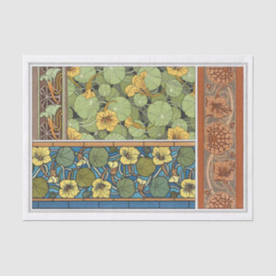 Papel De Seda Art Nouveau Nasturtiums por artista francês 1896