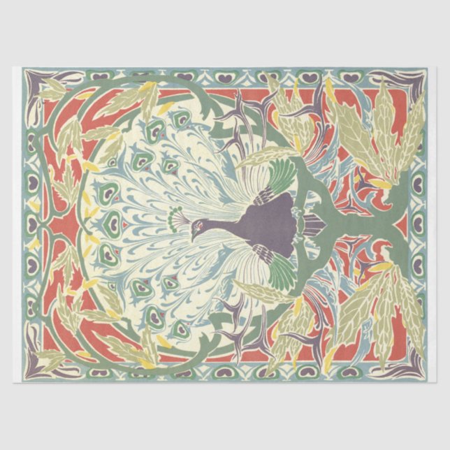 Papel De Seda Art Nouveau Peacock (Frente )