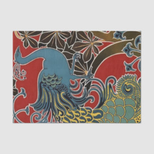 Papel De Seda "Art Nouveau Peacock" por Gisbert Combaz