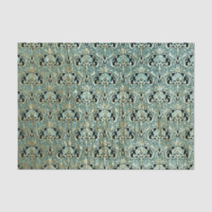 Papel De Seda Art nouveau, teal,ouro,padrão,belle époque,chic,