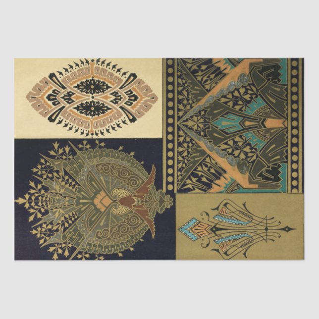 Papel De Seda Art nouveau textile pattern Christopher dresser (Frente )