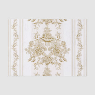 Papel De Seda Art Nouveau,VIctoriano,Kaki,branco,toile,floral,ch