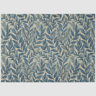 Papel De Seda Art Nouveau Vintage Blue Floral Wallpaper Padrão