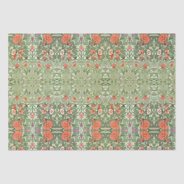 Papel De Seda Art Noveau Victorian Floral Inspirou Padrões Wrapp (Frente )