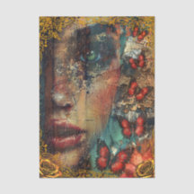 Arte Abstrata Angustiada Rosto de Meninas & Borbol
