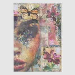 Papel De Seda Arte Abstrato Vintage em Decoupage