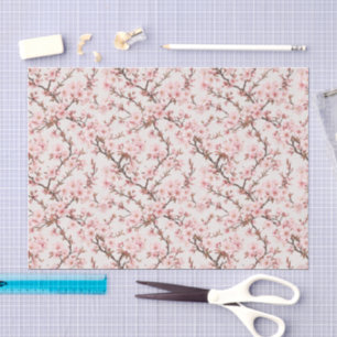 Papel De Seda Arte Botânica da Flor de Cerejeira Arejada