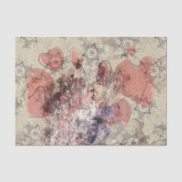 Papel De Seda Arte Collage Hearts 24 Decoupage