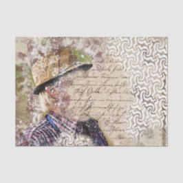 Papel De Seda Arte Collage Man 27 Decoupage