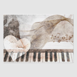 Papel De Seda Arte Collage Music Piano 30 Decoupage