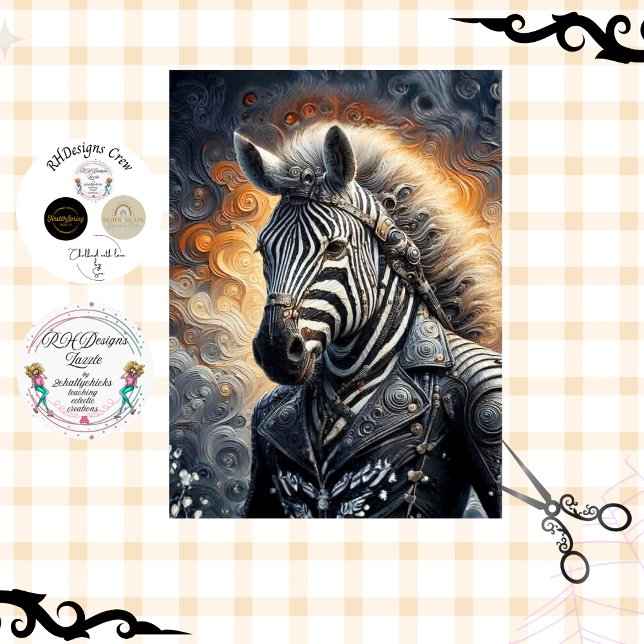 Papel De Seda Arte da Zebra Guardiã Decoupage Luminosa (Criador carregado)