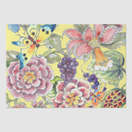 Papel De Seda Arte De Amarelo Amarelo Tropical Grande Impressão