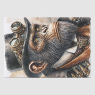 Papel De Seda Arte de Aquarela Ape Steampunk