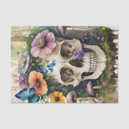 Papel De Seda Arte de Aquarela Floral De Cogumelos