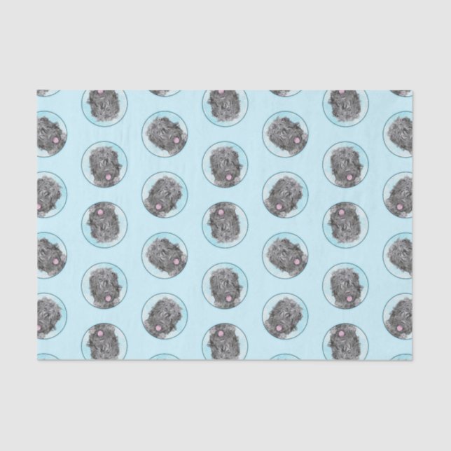 Papel De Seda Arte de Cão Negra-russa Terrier BRT (Frente )