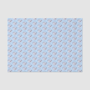 Papel De Seda Arte de Cão Siberiana (Prata e Branca)